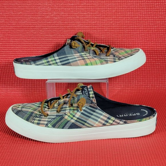 sperry plaid mule sneaker